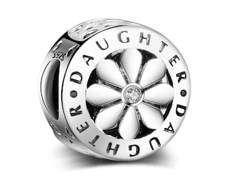 925 Sterling Silver Daughter Charm Bead for European Charm Bracelet