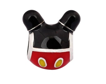Mickey Mouse Charm 925 Sterling Sliver Spacer Bead Fits European Charm Bracelet