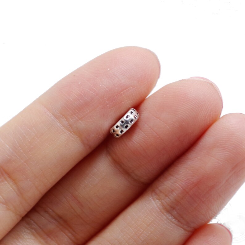4 Pcs Vintage 925 Sterling Silver Spacer Bead for Jewelry Making