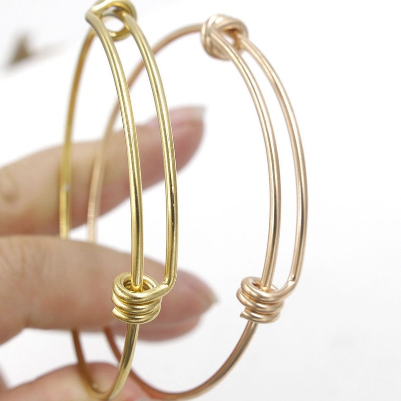 8 Piece Adjustable Bangle Bracelet Stainless High Quality Unique Trible Loops Rose Two Colors