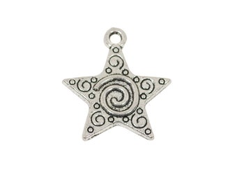 10 Pcs Star Charm Antique Alloy Jewelry Pendant