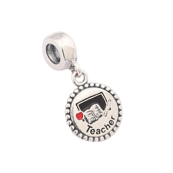 925 Sterling Silver Teacher Dangle Charm for Pandora Charm Bracelet Teacher  Gift 