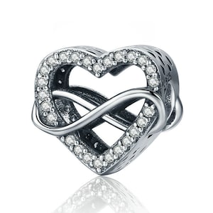 925 Sterling Silver Heart Charm Bead Fits European Charm Bracelet Pendant Valentine&#39;s Day gift for her