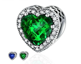 Antique Sterling Silver Love Heart European Charm Spacer Bead – 925, 7.8mm, #97880