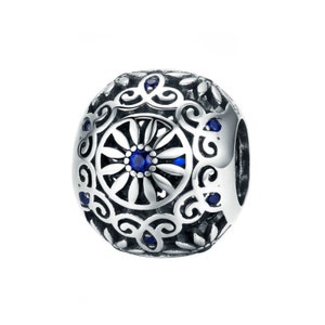 Queenberry Sterling Silver Daisy Flower Bead - 925 Silver Charm For 3mm European Bracelets & Necklaces - View #6