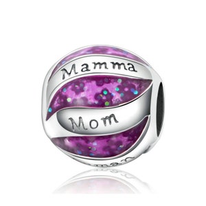 925 Sterling Silver Mom Charm Bead for European Charm Bracelet
