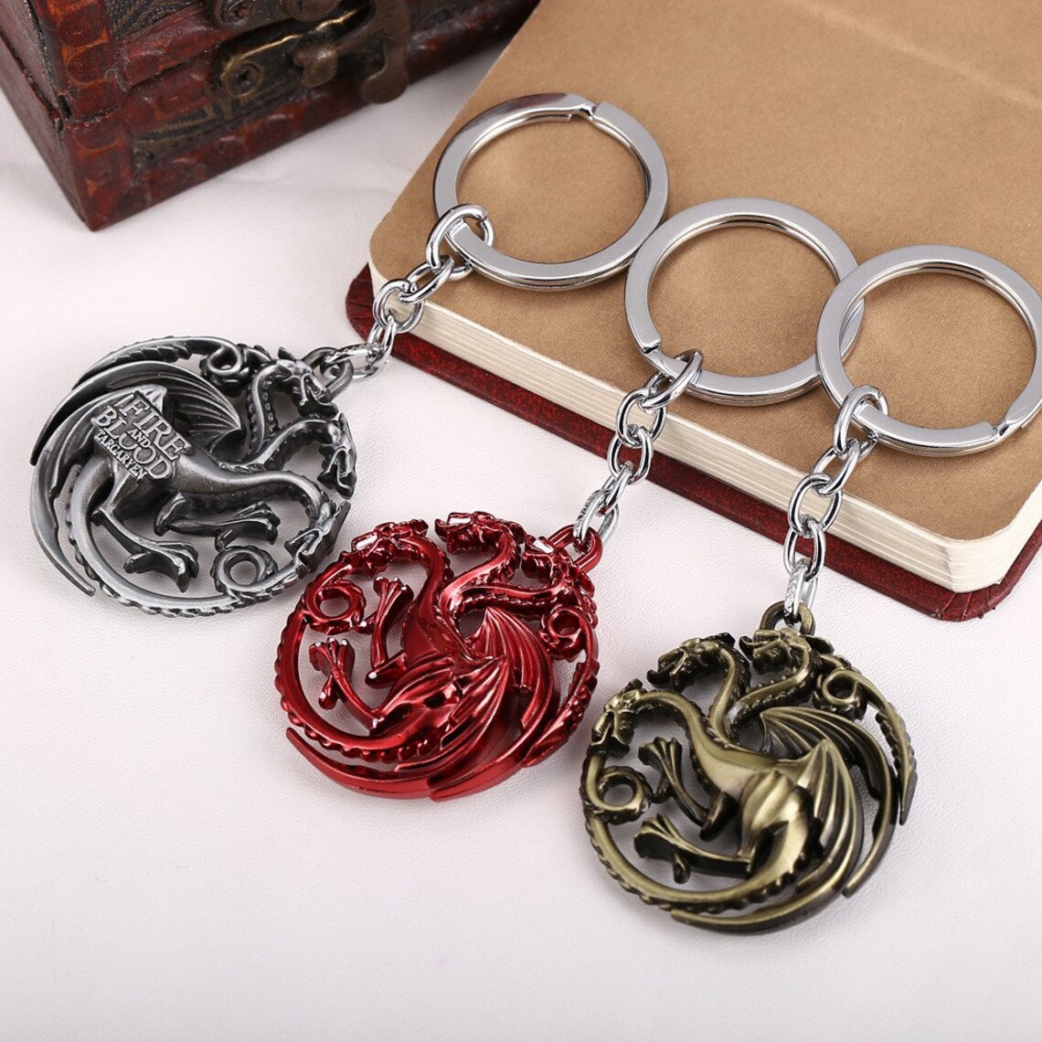 Game of Thrones Dragon Key Chain House Targaryen Key Chain Etsy