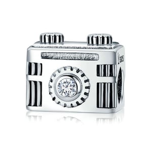 925 Sterling Silver Camera Charm Bead Fits European Charm Bracelet