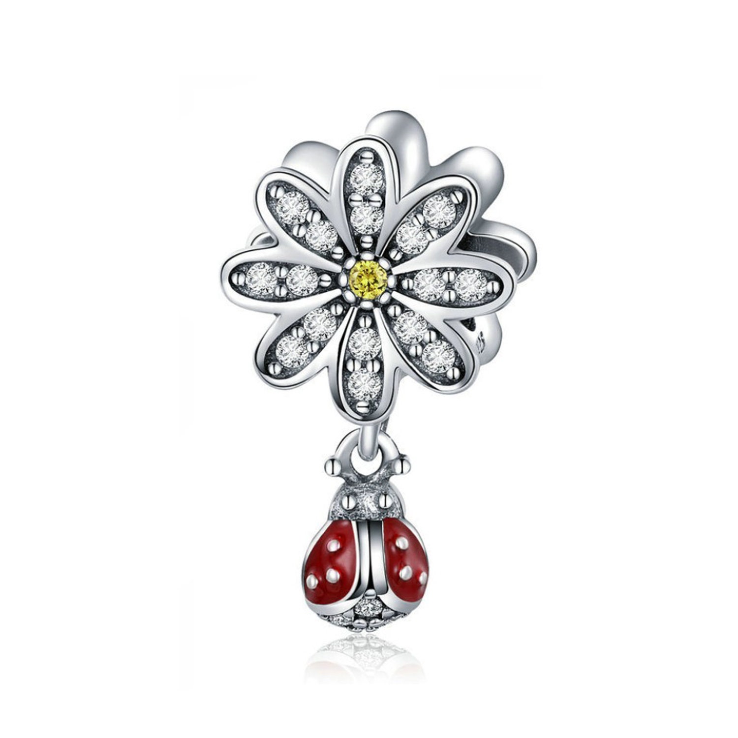 925 Sterling Silver Ladybug With Ladybug Charm Bead Fits Charm Etsy