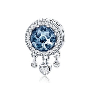 925 Sterling Silver Blue Charm Fits European Charm Bracelet