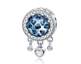 925 Sterling Silver Blue Charm Fits European Charm Bracelet
