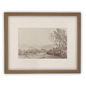 Vintage Framed Canvas Art  // Framed Vintage Print // Vintage Painting // Country Landscape // Farmhouse print //#LAN-242