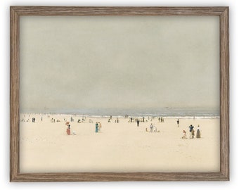 Vintage Framed Canvas Art // Framed Vintage Print // Vintage Framed Oil Painting // Coastal Beach Art // Beach House Print // #COAS-196