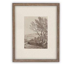 Vintage Framed Canvas Art  // Framed Vintage Print // Vintage Painting // Country Landscape // Farmhouse print //#LAN-244