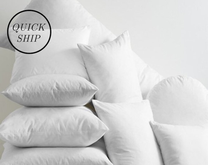 Set of Two Made in USA Pillow Insert Form Cushion Euro Sham Microfiber