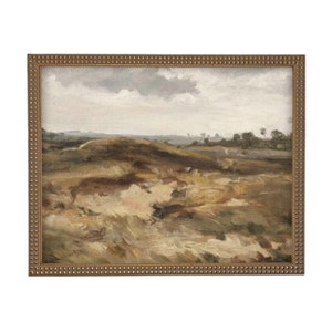 Vintage Framed Canvas Art  // Framed Vintage Print // Vintage Painting // Landscape //Farmhouse print //#LAN-231