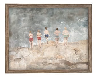 READY to SHIP 16X20 Beach Scene Framed Canvas Art Print #COAS-207