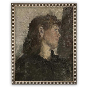 Vintage Framed Canvas Art  // Framed Vintage Print // Vintage Painting // Vintage Portrait of a Woman // Farmhouse print //#P-552