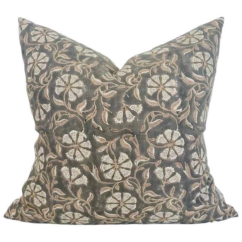 Block Print Silhouette Pillow