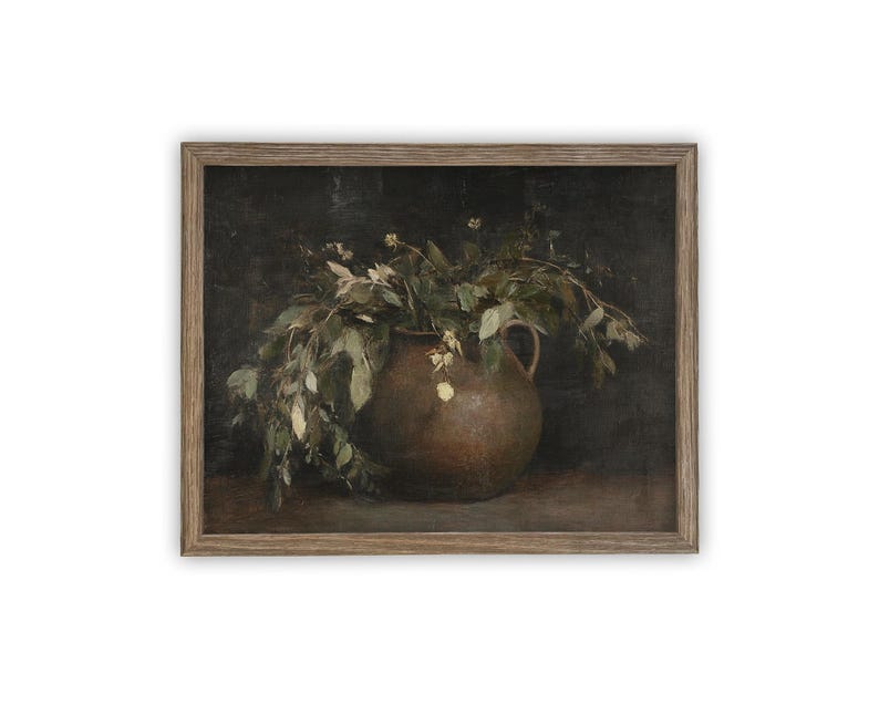 Vintage Framed Floral Canvas Print: Botanical Still Life Painting - Etsy