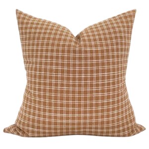 Designer Woven Rust Plaid &quot;San Luis&quot; Pillow Cover