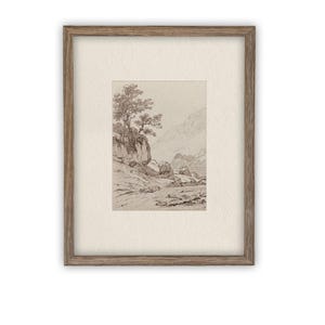 READY to SHIP 18X24 Vintage Framed Canvas Art  // Framed Vintage Print // Vintage Painting // Country Landscape //#LAN-248