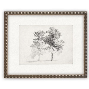 Vintage Framed Canvas Art // Framed Vintage Print // Vintage Painting // Black White Trees Sketch // Farmhouse print //BOT-123 Bild 6