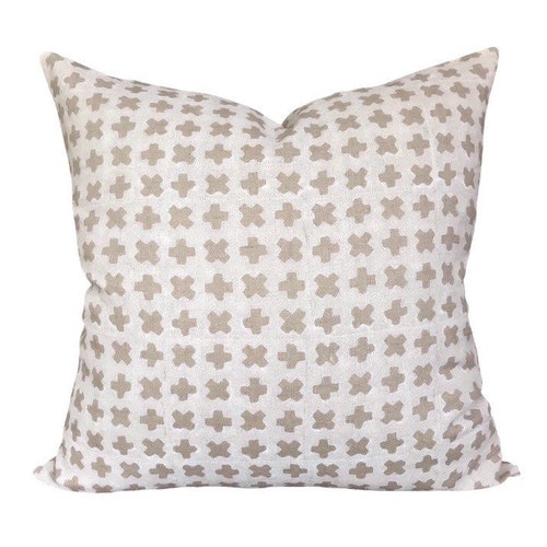Bastideaux Bogo in Chalk Designer Throw Pillow best Tribal Boho Pillow High End Pillow Accent pIllows