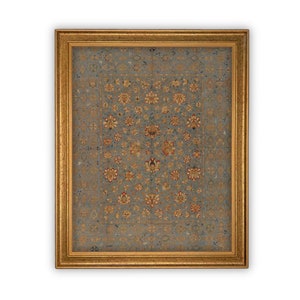 Vintage Floral Canvas Art Print - Framed Tapestry Reproduction