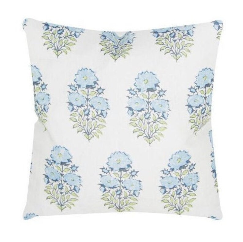 Lisa Fine Mughal Flower Pillow Cover in Monsoon // Designer Etsy