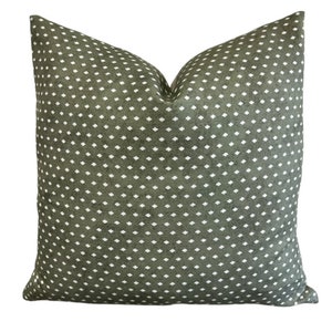 READY TO SHIP Designer Pillows Maresca Calico Dot in Willow // Green Pillow Cover // Boutique Pillow  // High End Pillow // Modern Farmhouse