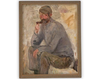 READY to SHIP 11x14 Framed Canvas Art  // Framed Vintage Print // Vintage Painting // Vintage Portrait of a Man// Farmhouse print //#P-538