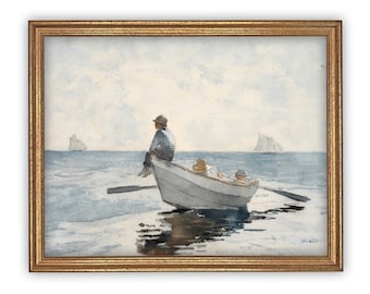 READY to SHIP 11x14 Boating Art: Framed Canvas Print, Beach House Decor