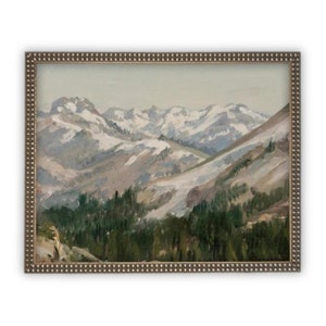 Framed Vintage Mountain Landscape Canvas Art Print - Etsy