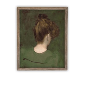 Vintage Framed Canvas Art  // Framed Vintage Print // Vintage Painting // Portrait of a Girl // Girls Room or Nursery Art  //#P-549