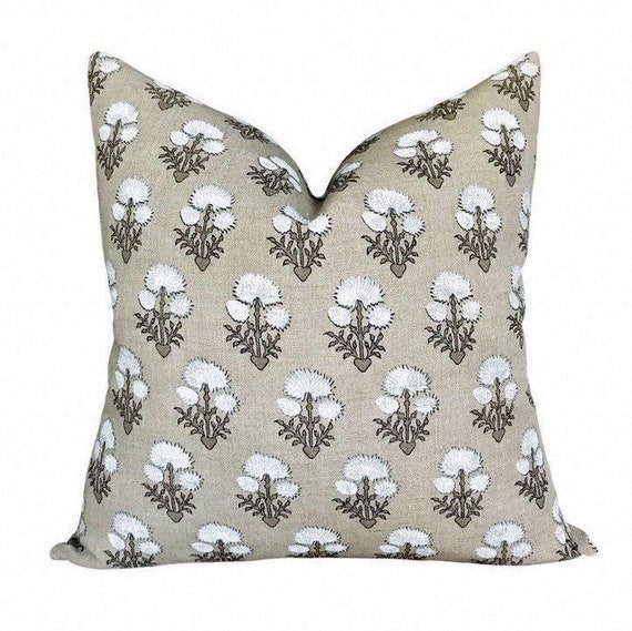 Bastideaux Laurette in Chalk cement Designer Throw Pillow