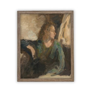 Vintage Framed Canvas Art  // Framed Vintage Print // Vintage Painting // Vintage Portrait of a Woman // Farmhouse print //#P-535