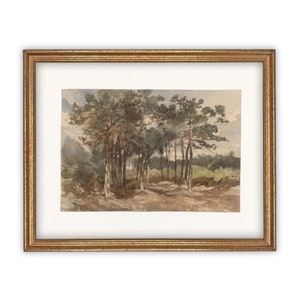Vintage Framed Canvas Art  // Framed Vintage Print // Vintage Painting // Country Landscape // Farmhouse print //#LAN-114