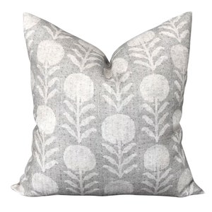 Designer Clay McLaurin Zinnia in Sand Pillow Cover // Neutral Throw Pillow // Floral Throw Pillows image 1