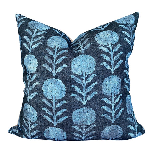 Indigo Throw Pillow Etsy