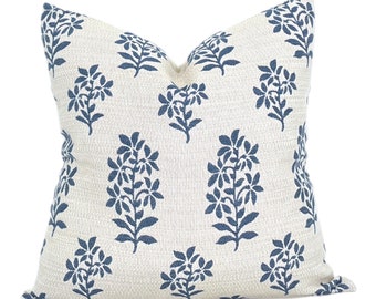 Peter Dunham OUTDOOR Pillow Cover // Asha in White Indigo //Designer Outdoor Pillow// Indigo Blue Outdoor Pillow // Sunbrella Outdoor Pillow