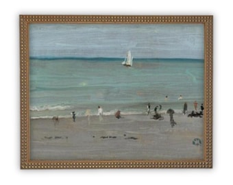 READY to SHIP 11x14 Framed Beach Canvas Art: Coastal Print Reproduction