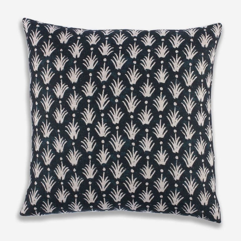 Designer Clay McLaurin Reeds Pillow Cover in Indigo Indigo Blue Throw Pillow Trendy Modern Boho Throw Pillows