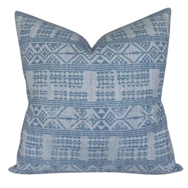 READY TO SHIP: Designer Peter Dunham Addis in Mist Blue Pillow Cover
