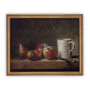 Vintage Framed Canvas Art  // Framed Vintage Print // Vintage Fruit Painting // Still Life Kitchen Painting // Farmhouse print //#ST-600