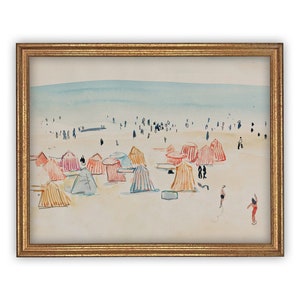 Vintage Framed Canvas Art  // Framed Vintage Print // Vintage Painting // Coastal Beach Art // Beach House print //#COAS-156