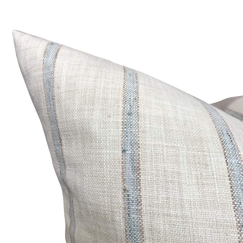 Designer Mineral Stripe Linen Pillow Cover // Turquoise Etsy