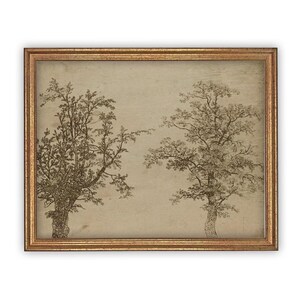 Vintage Framed Canvas Art  // Framed Vintage Print // Vintage Painting // Country Landscape // Farmhouse print //#BOT-160