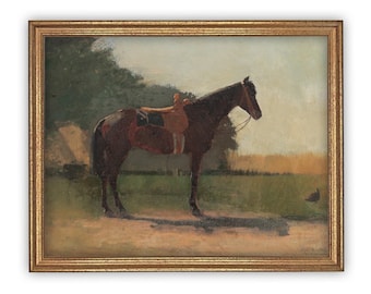 Vintage Horse Canvas Print: Framed Equestrian Art Reproduction