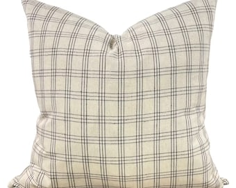 Designer "Norwalk" Plaid in Black and White Pillow Cover